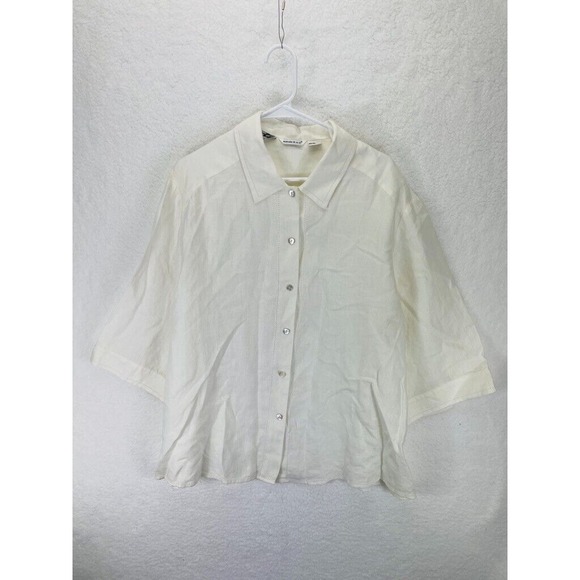 Malcolm & Co. Men's Irish Linen Shirt Off White Ivory Size 2XL - Picture 1 of 8